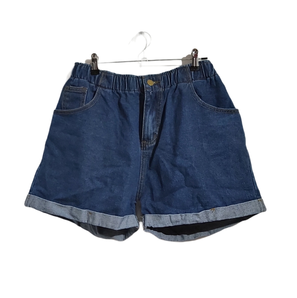 Shein Dark blue jeans short (elastic waist)